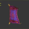 Vibrant Purple Red Cushion With Yellow Corners And Geometric Pattern Design