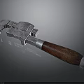 Professional Adjustable Wrench With Silver Metal Body And Wooden Handle