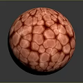 Red Textured Sphere With Smooth Surface And Shiny Reflection On Dark Background 3d model