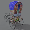 Colorful Tricycle Bicycle With Decorative Canopy And Comfortable Seating Design