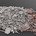 Large Heap of Construction Rubble With Concrete Fragments And Stone Pieces