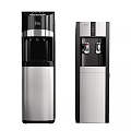 Standing Home Office Water Dispenser With Stainless Steel Black Silver Design And Dual Spouts