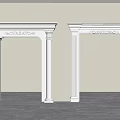 Classical Decorative Lines On Interior Arched Door Frames With Carved Details And Columns 3d model
