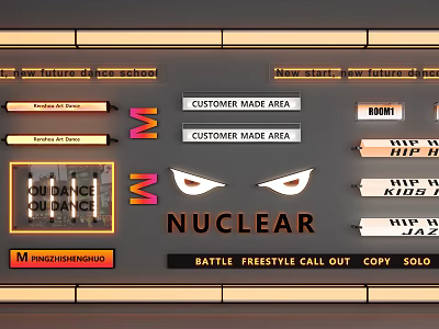 Custom Made Hip Hop Style Decorative Lights For Battle Freestyle New Arrival 3d model