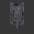 Detailed 3D Tank Model Featuring Turret Cannon Tracks Metal Texture And Reflective Surface On Black Background