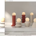 Modern Table Lamp Stone Decorative Small Table Lamp 3d model
