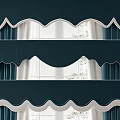 Modern curtain head combination 3d model