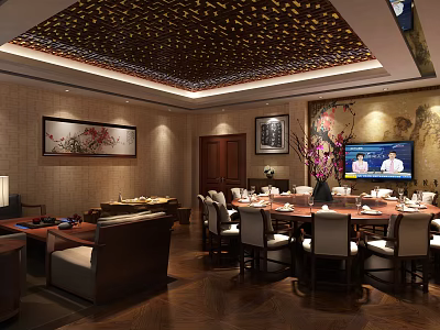 New Chinese-style private room 3d model