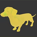 Red Dachshund 3D Model Standing with Detailed Features on Gray Background 3d model