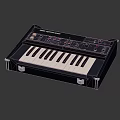 Professional Electronic Keyboard Synthesizer With Black Case Control Panel Knobs And Piano Keys