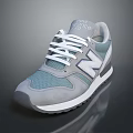 New Balance Gray And Blue Casual Running Shoes With White Laces And Rubber Sole