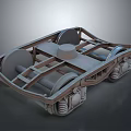 Train Bogie Detailed Mechanical Structure With Metal Frame Wheels And Springs 3d model