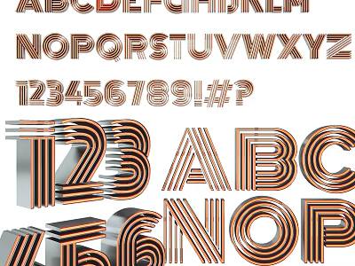 Modern Decorative Lights With Alphabet And Numbers Design For Home Decor 3d model