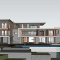 Modern Detached Villa Exterior Design With Two Story Structure And Large Glass Windows