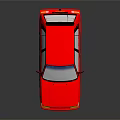 Red Classic Car With Shiny Exterior On Black Reflective Surface 3d model