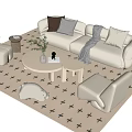 Modern Sofa Coffee Table Combination Sofa Carpet Coffee Table 3d model
