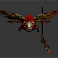 Mythic Phoenix Warrior With Red Gold Feathered Wings And Ornate Armor