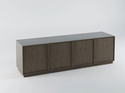 Modern Wooden TV Stand with Four Cabinet Doors and Simple Design 3d model