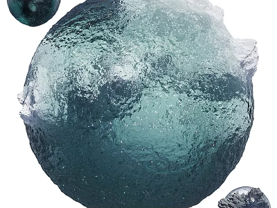 Textured Blue Spherical Glass Components With Various Sizes And Glossy Finish 3d model
