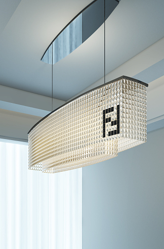 Modern crystal chandelier 3d model