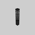 Modern Black Outdoor Light Column With Intricate Hollow Out Pattern Design