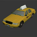 Yellow Taxi Cab Featuring White Roof Sign TAXI Lettering And Number 601
