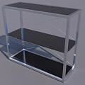 Modern Three Tier Storage Shelf with Silver Metal Frame and Black Shelves