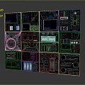 Industrial Control Panels With Multiple Buttons Screens And Indicator Lights Design 3d model