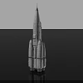 White Space Exploration Rocket Model With Multi Boosters On Black Background