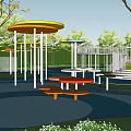 Park Square Modern Park 3d model