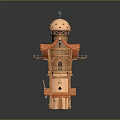 Traditional Tower Structure With Multi Level Design Dome Roof Ornate Balconies And Windows