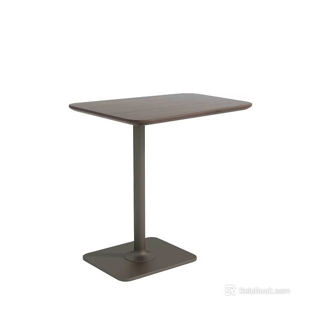 Modern Coffee Table Featuring Square Wooden Top And Sturdy Metal Base 3d model 