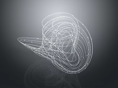 Modern Household Supplies with Abstract Spiral Shape White Lines and Reflective Dark Background Design 3d model
