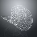 Modern Household Supplies with Abstract Spiral Shape White Lines and Reflective Dark Background Design