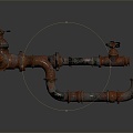 Industrial LOFT water pipe pipe valve iron pipe 3d model