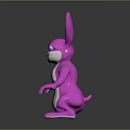 Pink Rabbit Cartoon Toy With Big Ears White Belly And Blue Eyes