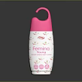 Pink Lid Femina Herbal Talcum Powder White Body With Floral Design