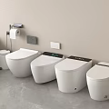 Modern White Toilets With Sleek Clean Design For Bathroom Interior 3d model