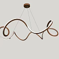 Modern Curved Gold Frame Chandelier With Illuminated Light Strips For Elegant Interior Decoration