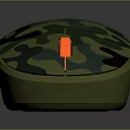 Camouflage Pattern Wireless Computer Mouse With Green Black And Orange Design