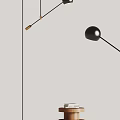 Modern Black Floor Lamp With Adjustable Arm And Spherical Shade 3d model