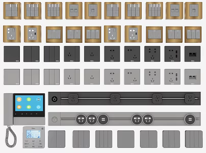 Modern switch socket panel intelligent switch track switch socket magnetic socket intelligent visual switch panel 3d model