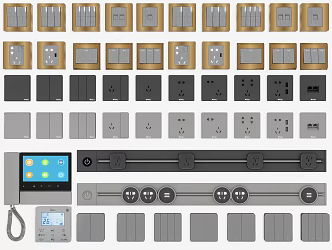 Modern switch socket panel intelligent switch track switch socket magnetic socket intelligent visual switch panel 3d model