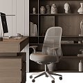 Modern Table and Chair Combination Boss Office Desk Chair Wall Decoration 3d model