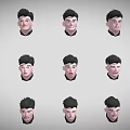 Male Portraits Collection Featuring Various Facial Expressions And Head Shots