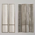 Modern Two And Three Panel Room Divider With Metal Frame Transparent Panels 3d model