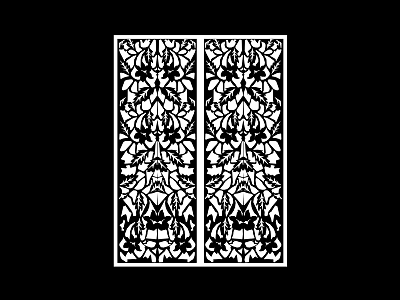 Elegant Decorative Room Dividers With Intricate Floral Patterns For Interior Space 3d model