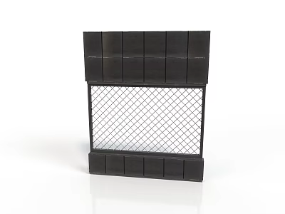 Modern Black Scene Component With Grid Panel And Decorative Frame Structure 3d model