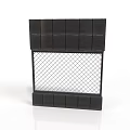 Modern Black Scene Component With Grid Panel And Decorative Frame Structure
