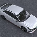 White Sporty Sedan With Sharp Front Design And Black Wheels Red Accents